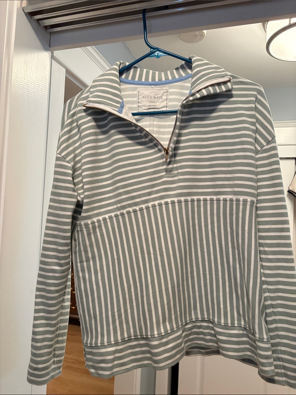 Alice Walk the Zip Up Sweatshirt Striped size XS - Picture 3 of 5